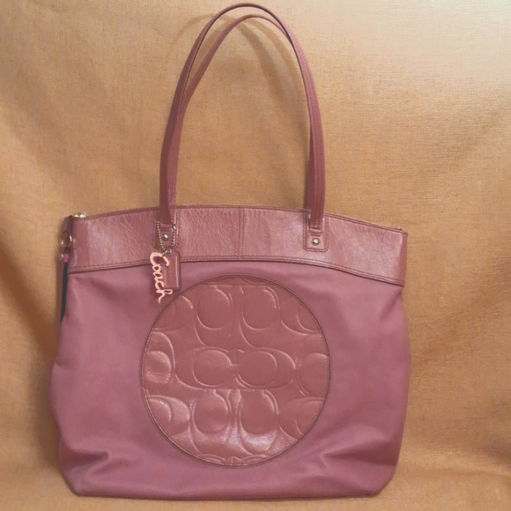 Coach Pink Signature Tote Bag